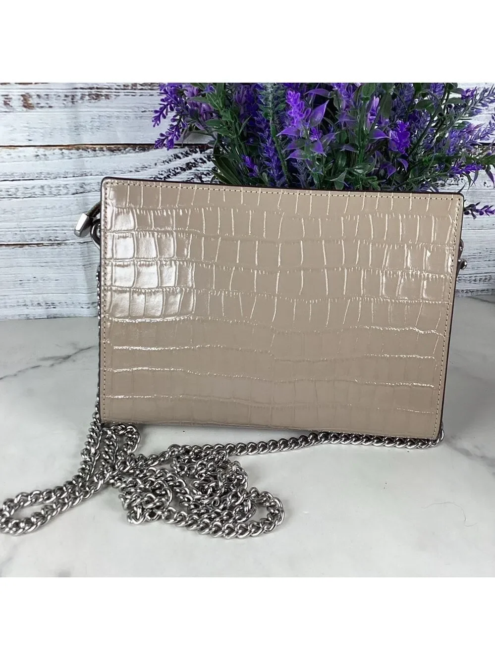 Coach Beige Croc Embossed‎ Crossbody Bag